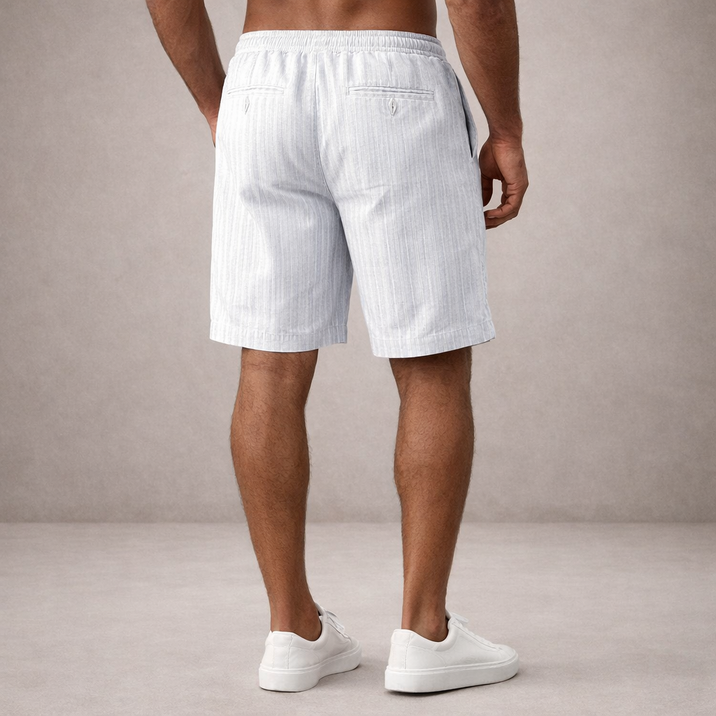 Men's drawstring pinstripe summer shorts