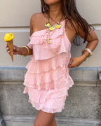Women's ruffle-tier mini summer dress