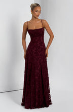 Women's floral maxi wedding guest dress