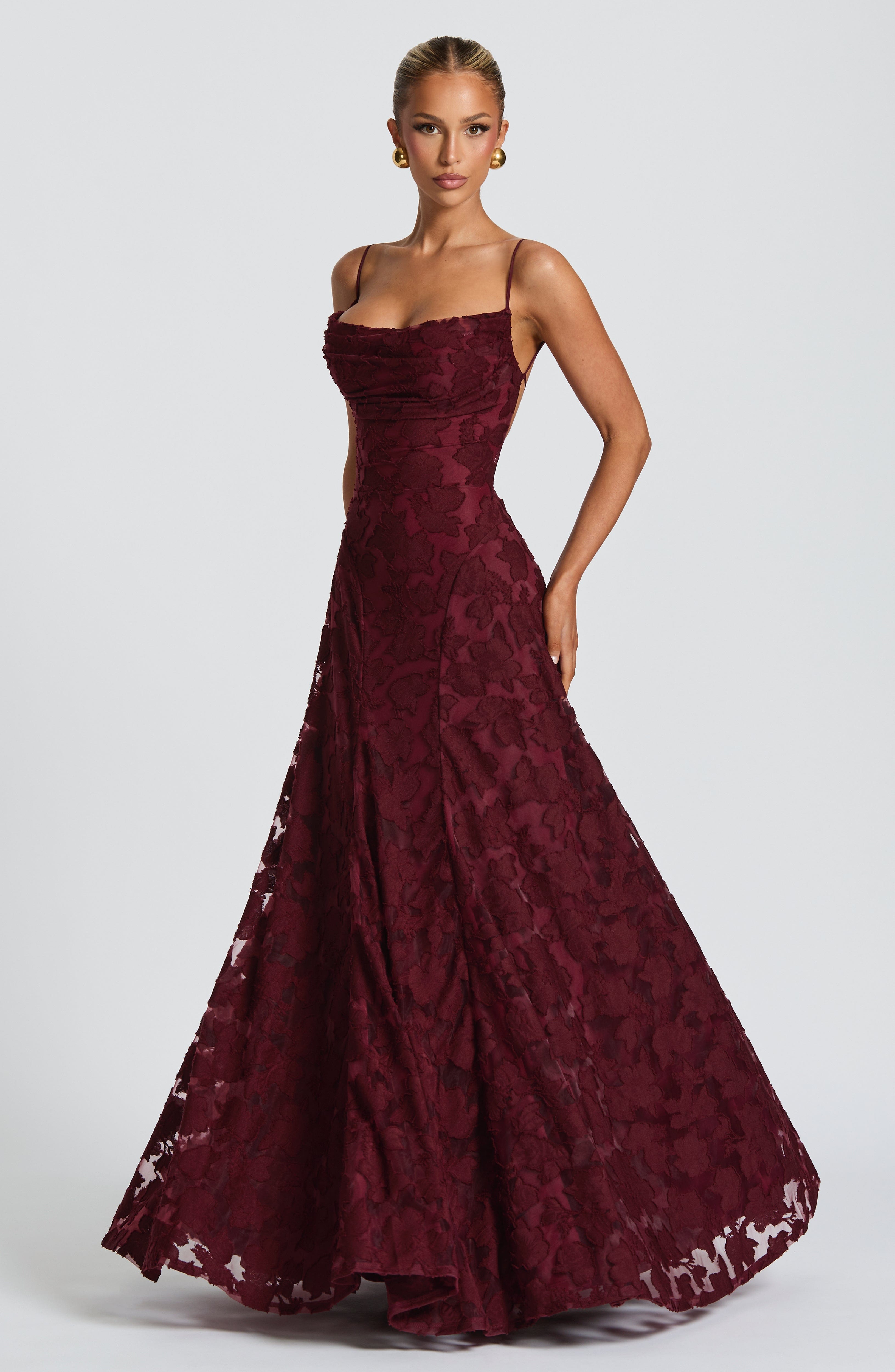 Women's floral maxi wedding guest dress
