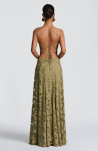 Women's floral maxi wedding guest dress