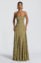 Women's floral maxi wedding guest dress