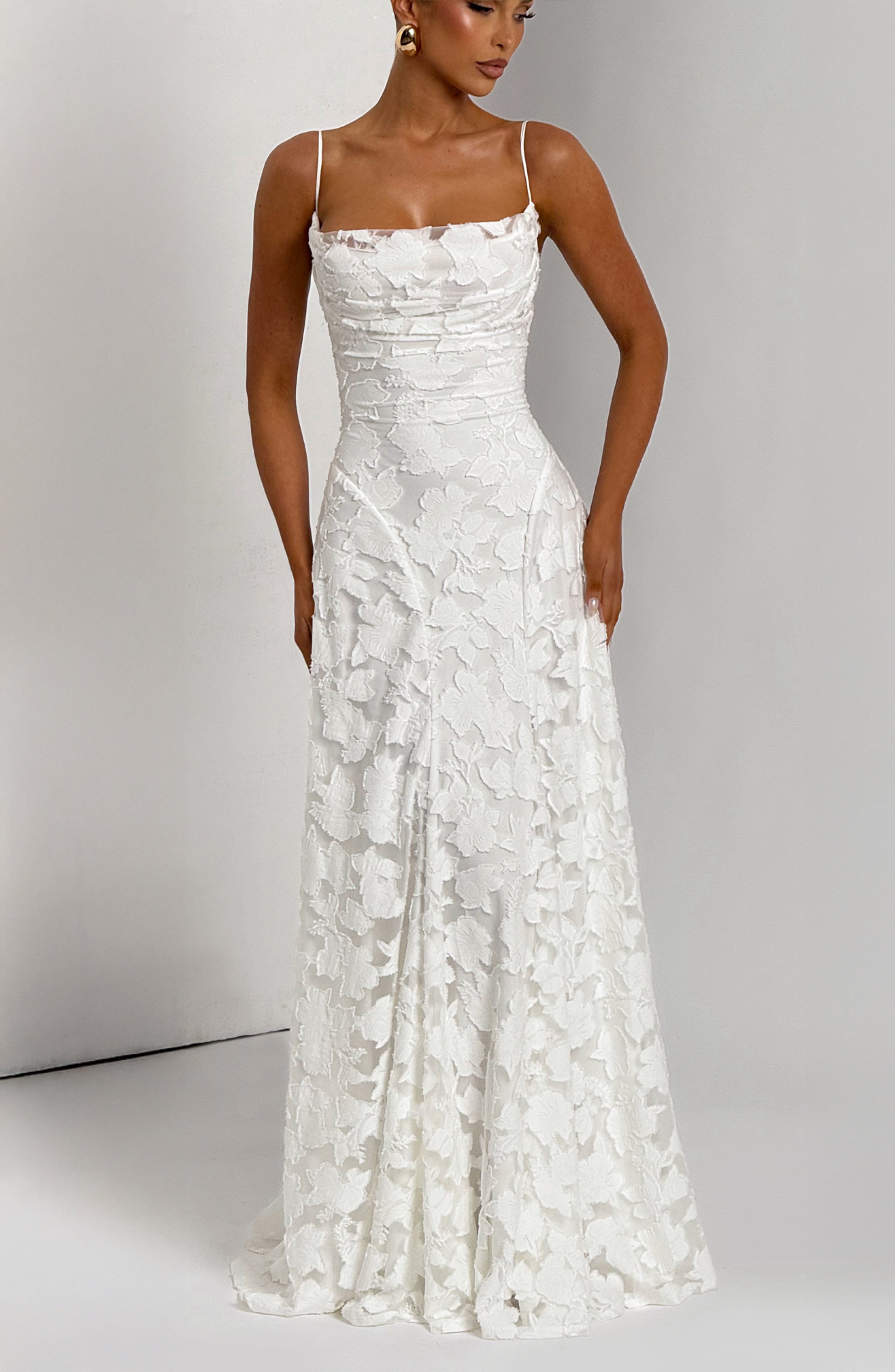 Women's floral maxi wedding guest dress