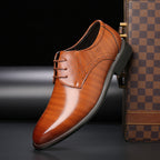 Men's brogue office lace-up derby shoes