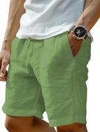 Men's drawstring linen summer shorts