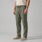 Men's linen tapered summer trousers