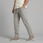Men's linen tapered summer trousers