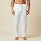 Men's drawstring wide-leg summer trousers