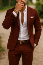 Men's fitted two-piece wedding guest suit