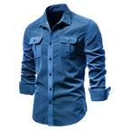Men's long sleeve button-front casual shirt