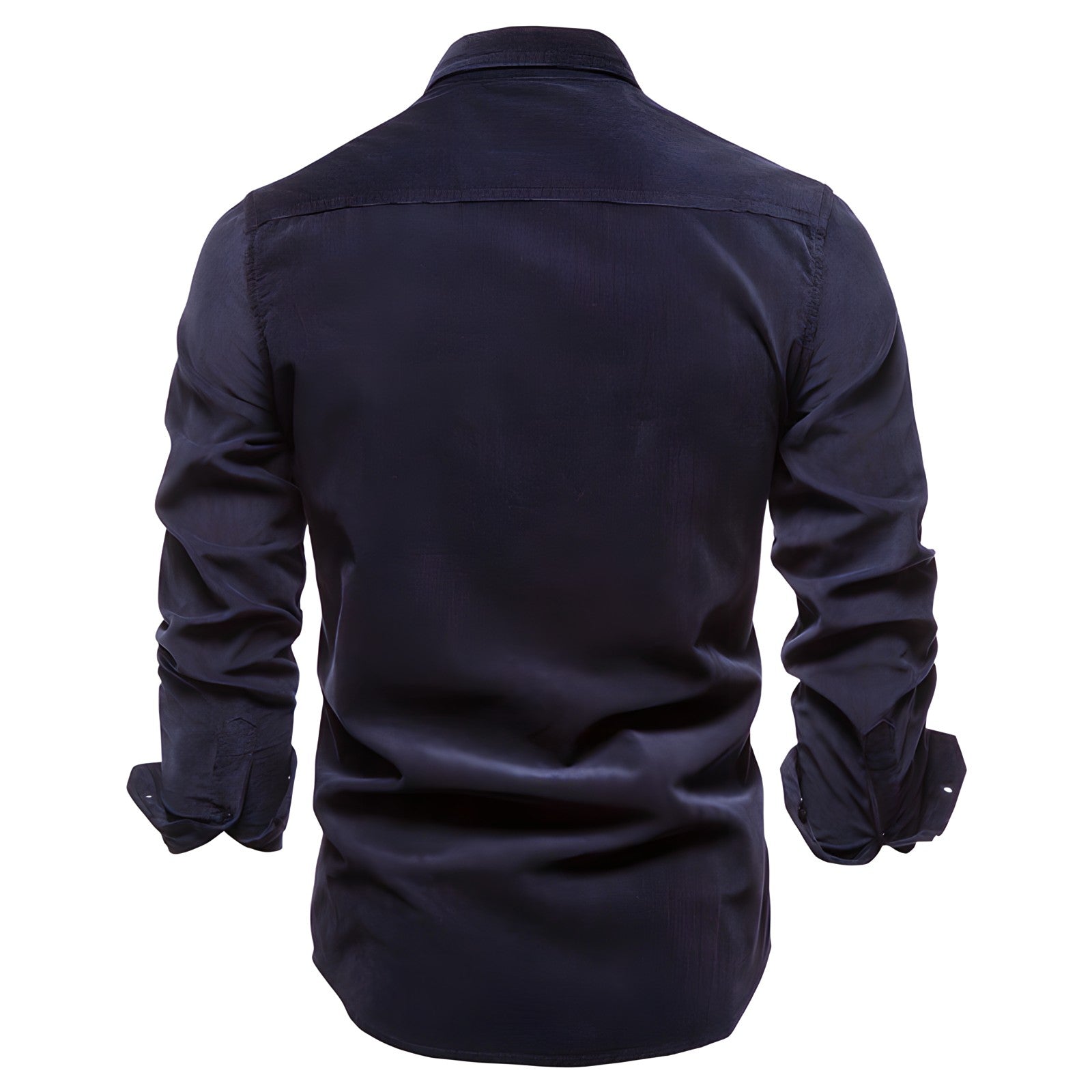 Men's long sleeve button-front casual shirt