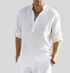 Men's long sleeve henley summer shirt