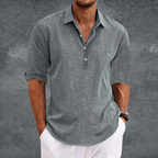 Men's long sleeve open collar shirt