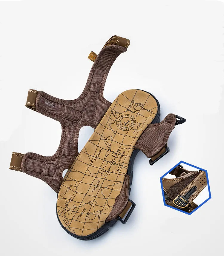 Men's open toe velcro summer sandals