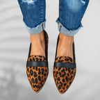 Women's elegant pointed toe flat penny loafers