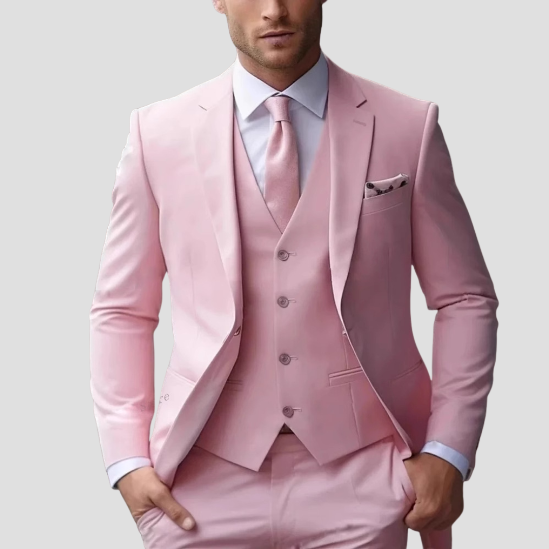 Men's slim fit wedding three-piece suit set