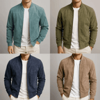 Men's stand collar zip-front bomber jacket
