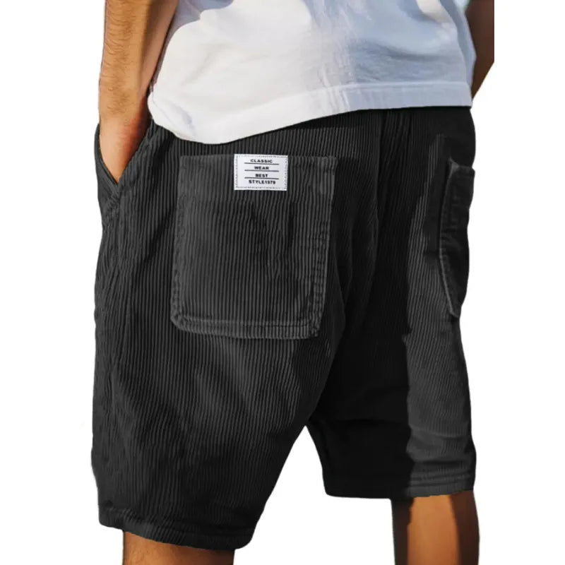 Men's straight leg drawstring summer shorts