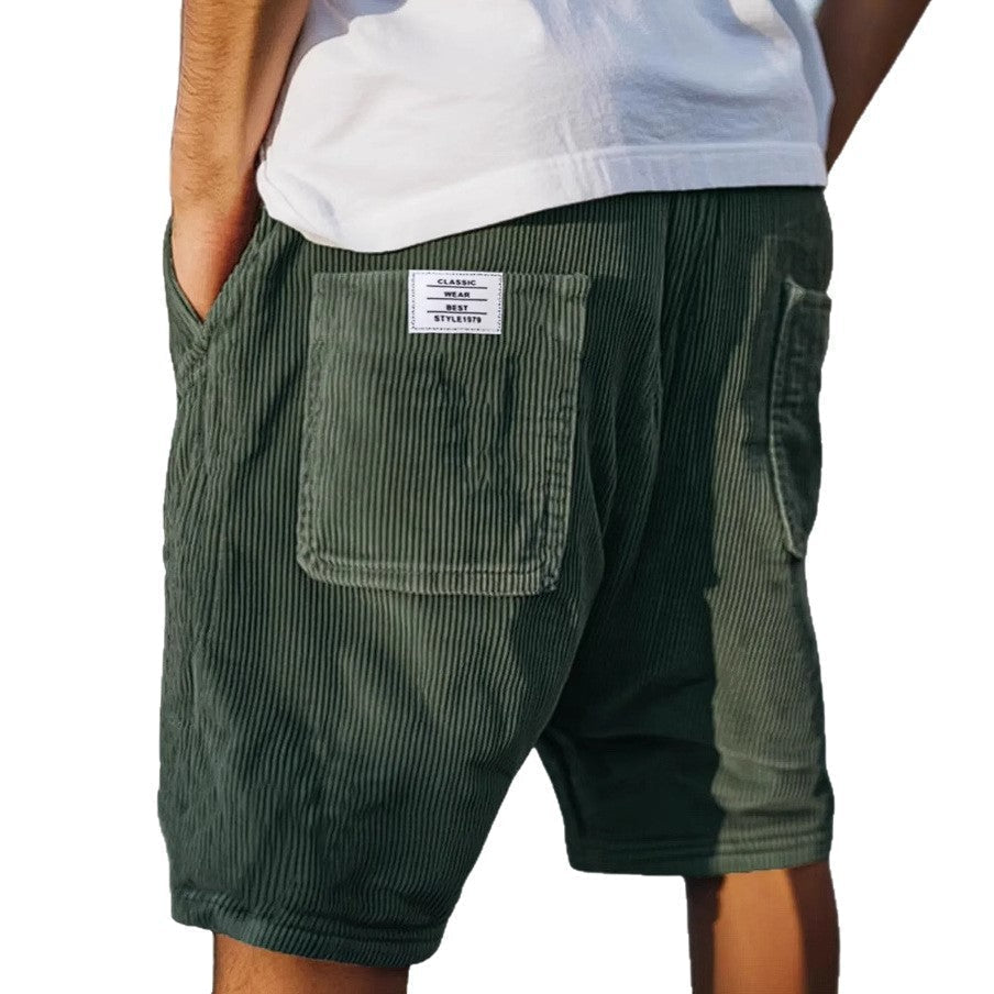 Men's straight leg drawstring summer shorts