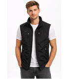 Men's zip-front stand-collar sleeveless jacket