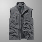 Men's zip-front stand-collar sleeveless jacket