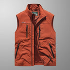 Men's zip-front stand-collar sleeveless jacket