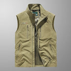 Men's zip-front stand-collar sleeveless jacket