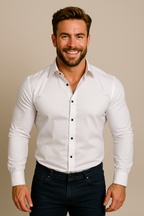 Men's fitted long sleeve casual shirt
