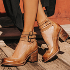 Women's block heel ankle strap sandals