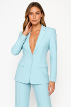 Women's fitted v-neck office two-piece suit