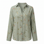 Women's floral print button-front blouse