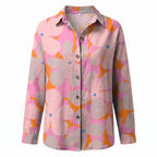 Women's floral print button-front blouse