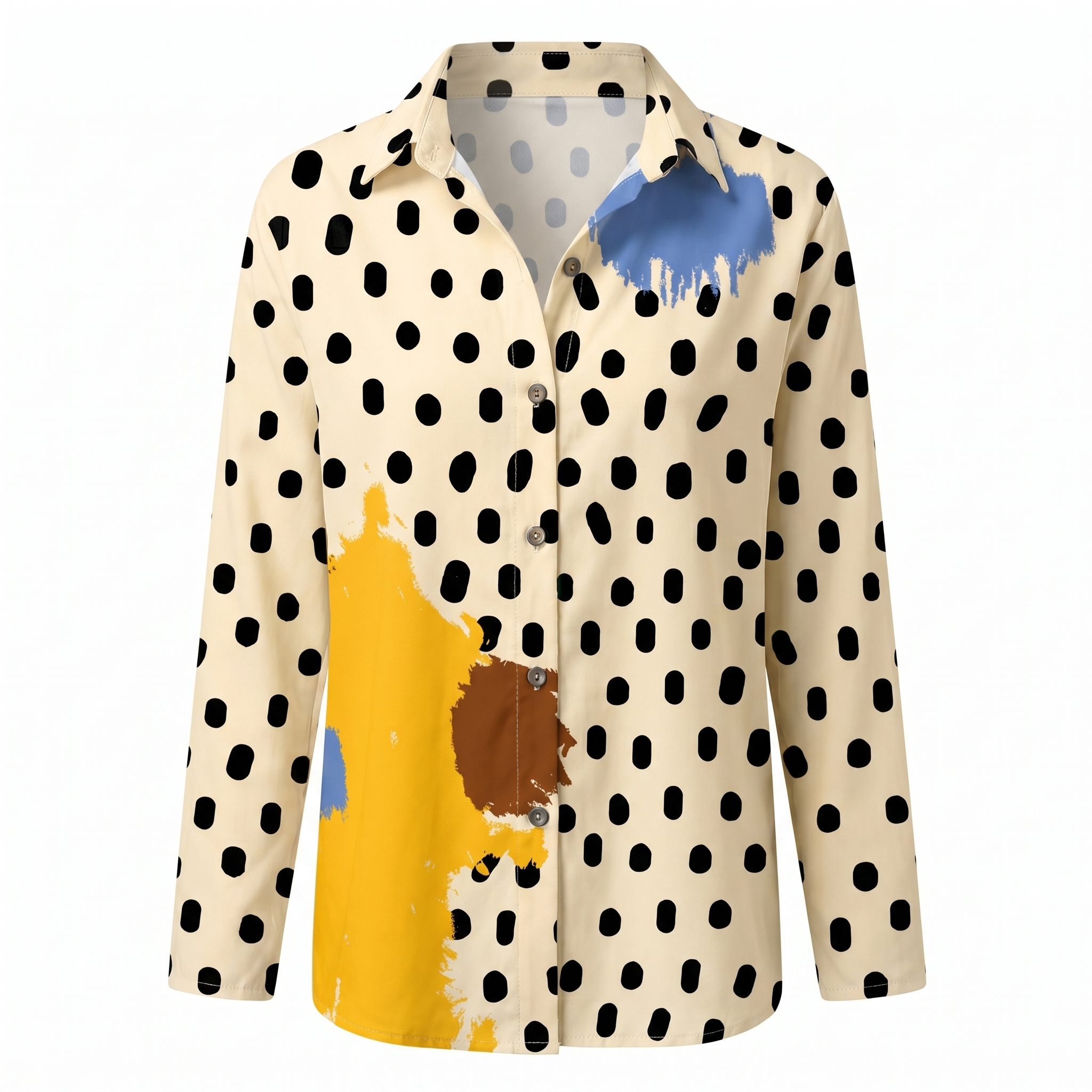 Women's floral print button-front blouse