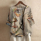 Women's floral print button-front weekend blouse