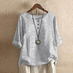 Women's floral print button-front weekend blouse