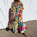 Women's floral print v-neck maxi summer dress