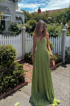 Women's corset pleated wedding guest dress