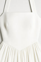 Women's halter neck midi A-line prom dress