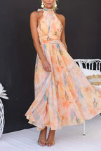 Women's open-back maxi summer dress