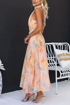 Women's open-back maxi summer dress