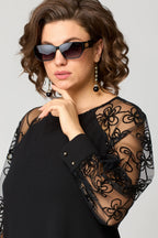 Women's lace sleeve cocktail dress