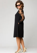 Women's lace sleeve cocktail dress