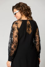 Women's lace sleeve cocktail dress