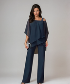 Women's layered overlay formal 2 piece set