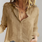 Women's long sleeve button-front summer blouse
