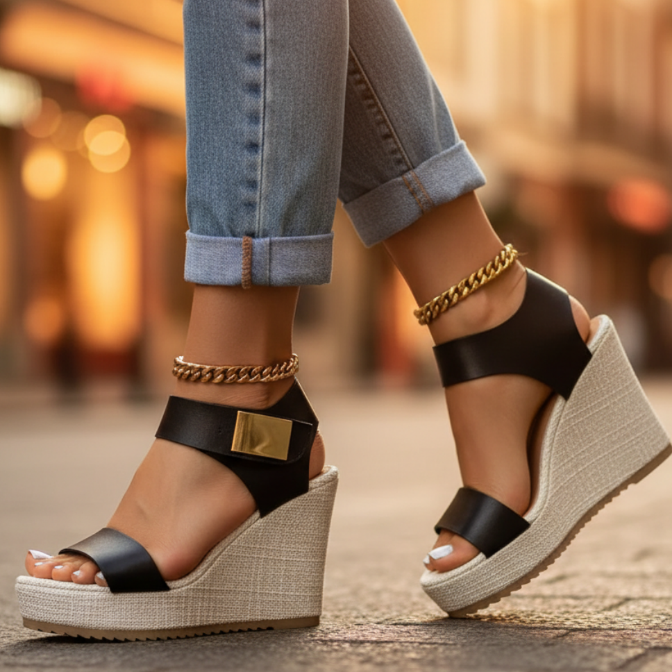 Women's open toe wedge summer sandals