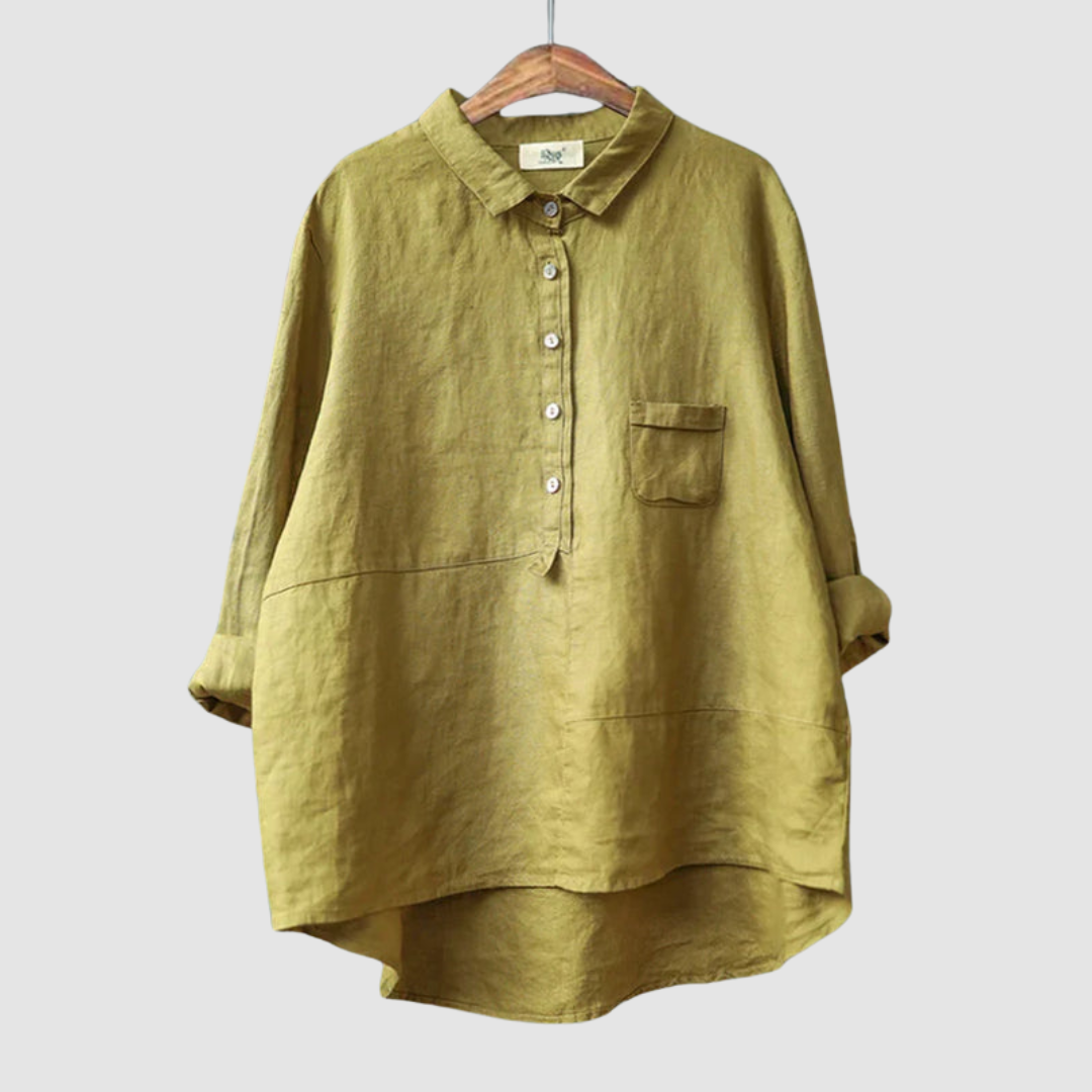 Women's oversized button-front blouse
