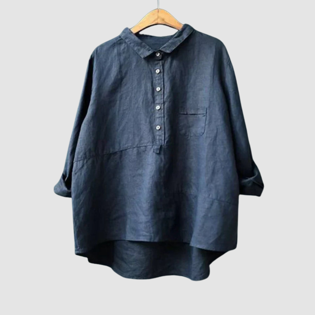 Women's oversized button-front blouse