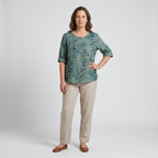 Women's printed short sleeve summer blouse