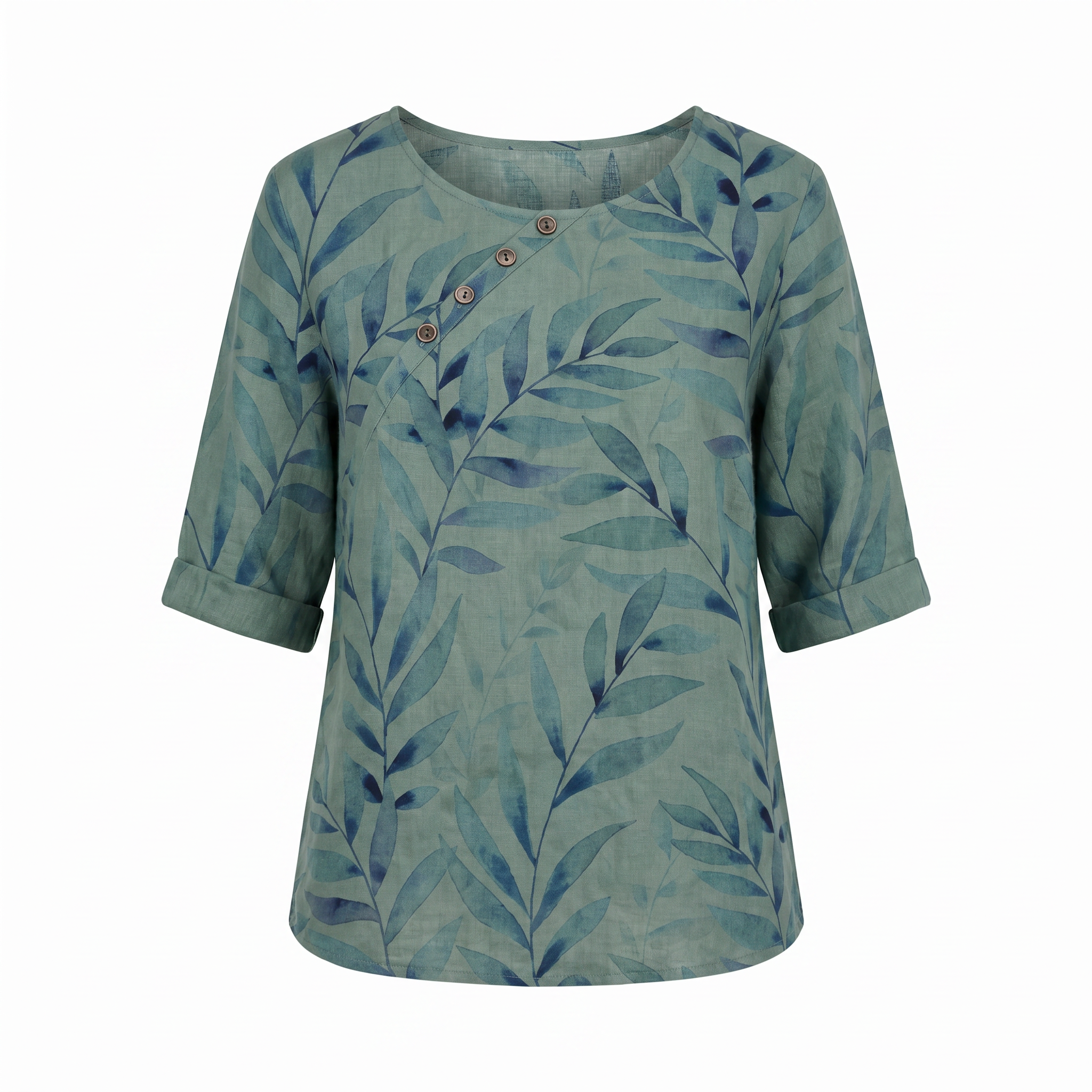 Women's printed short sleeve summer blouse